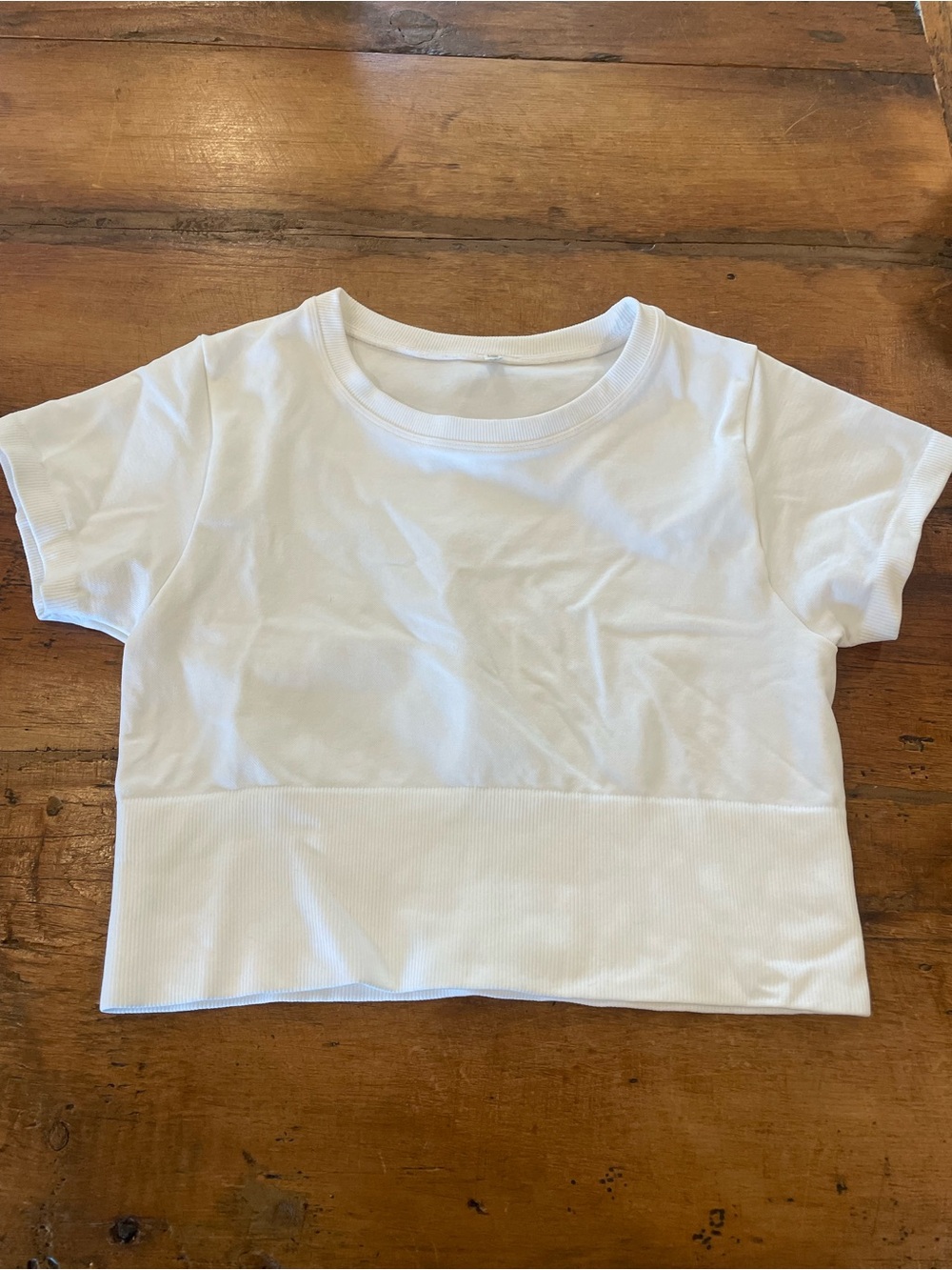 White Kids Short Sleeve Crop Top